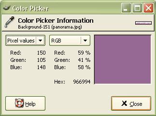 Color Picker - R:150 G:105 B:148 (img)