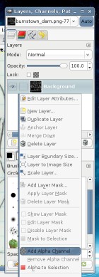 Adding an alpha channel to the image
