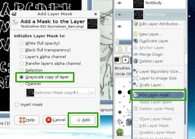 The add layer mask dialog